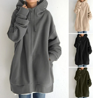 Victoria - Lässiger und Warmer Winter-Zip-Up Hoodie für Damen