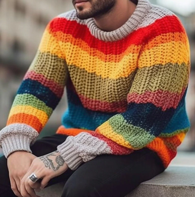 Rafferty | regenbogen-pullover-hoodie für männer