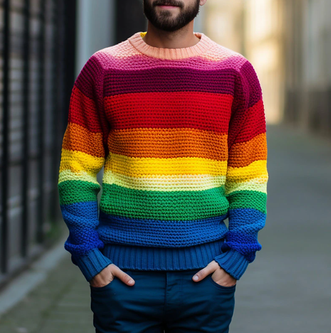 Rafferty | regenbogen-pullover-hoodie für männer