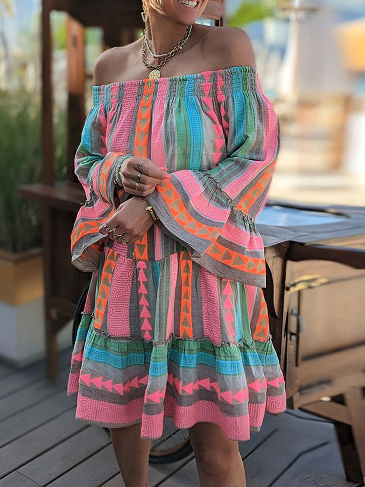 Boho Off-Shoulder Kleid