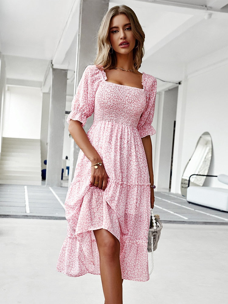 Off-Shoulder Midikleid