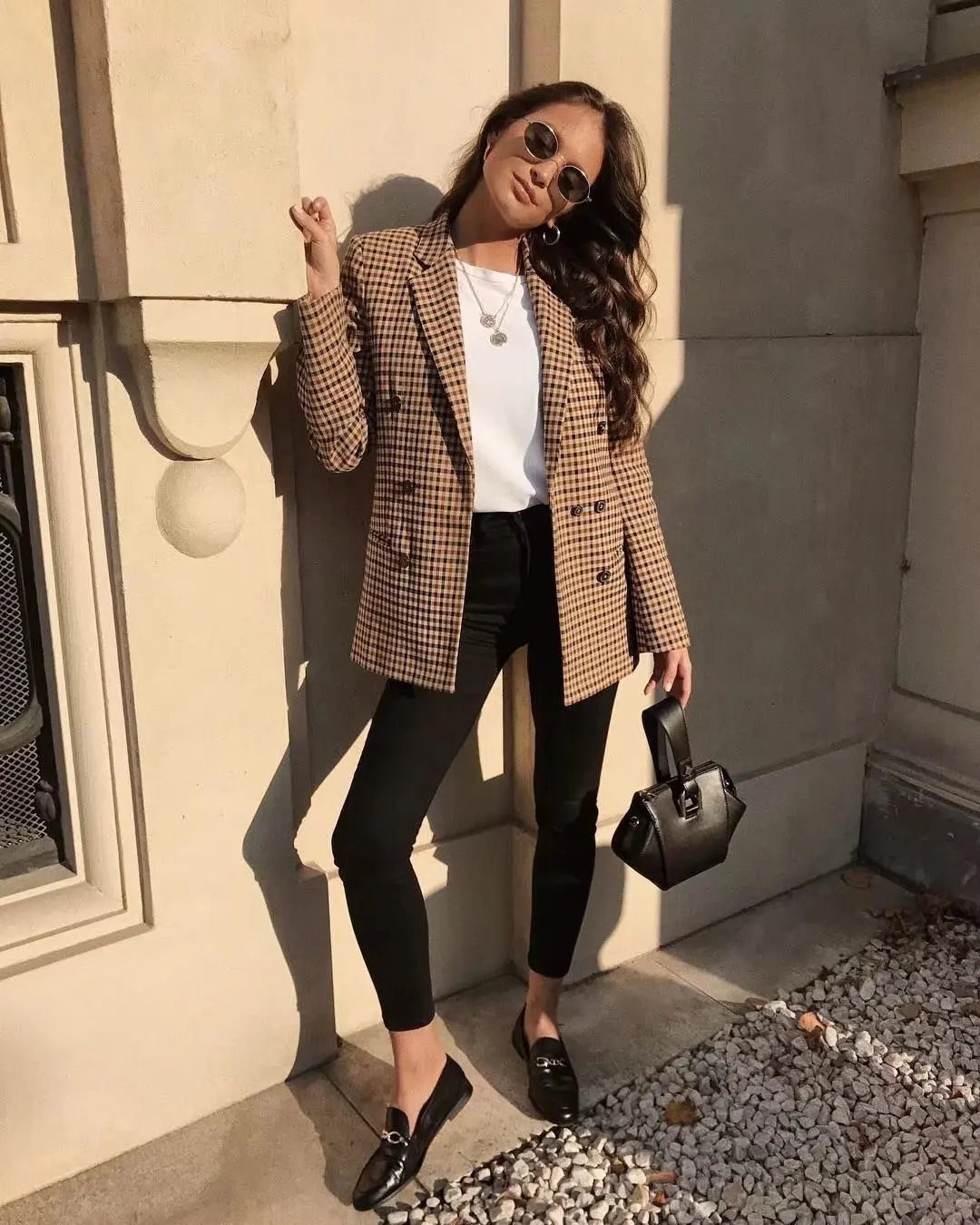 Mylah | Karierter Blazer im Vintage-Stil