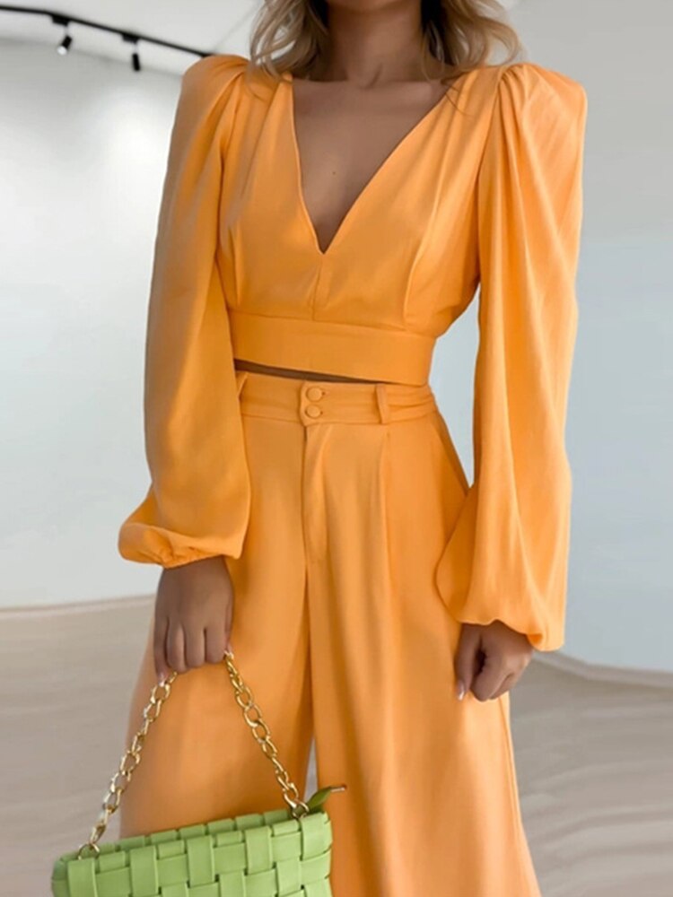 Orangefarbenes Two Piece Set