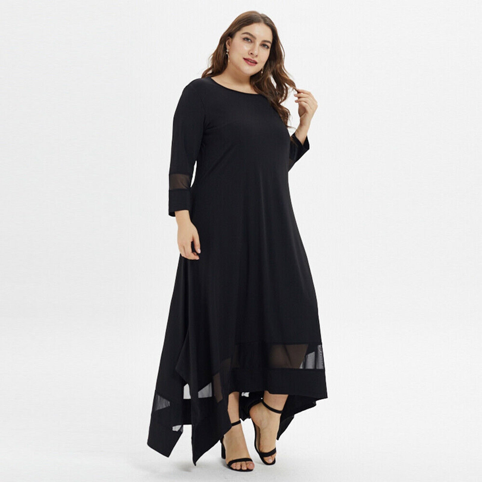 Schwarzes Maxi Kleid (Plus-Size)