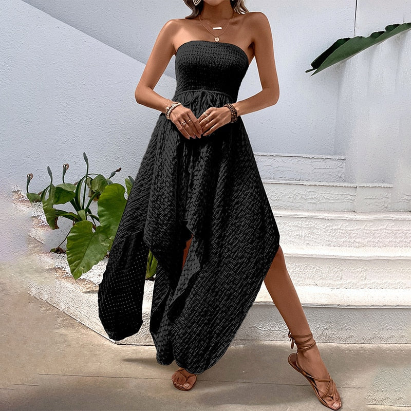 Schwarzes Strapless Summer Kleid