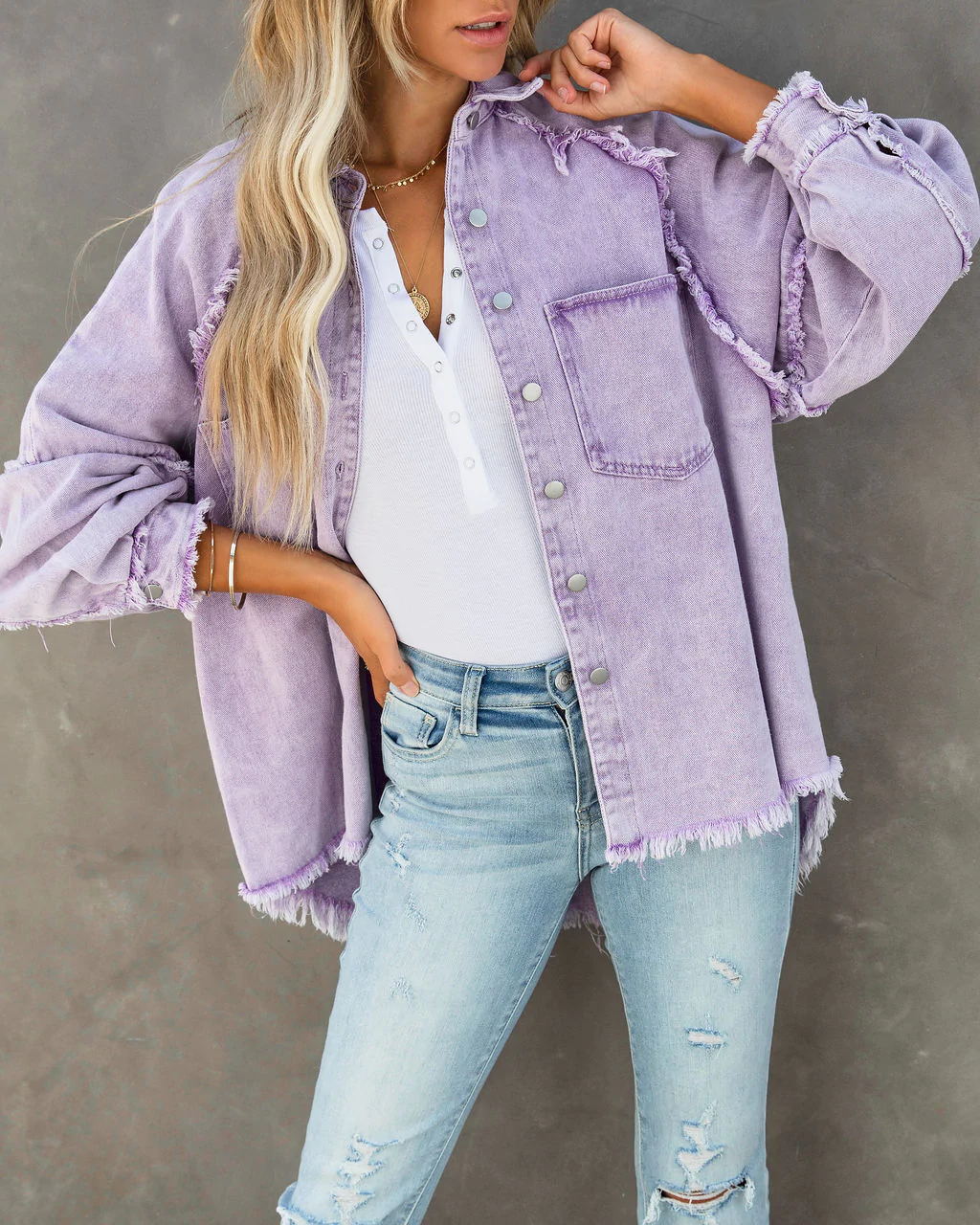 Lila Denim Jacke