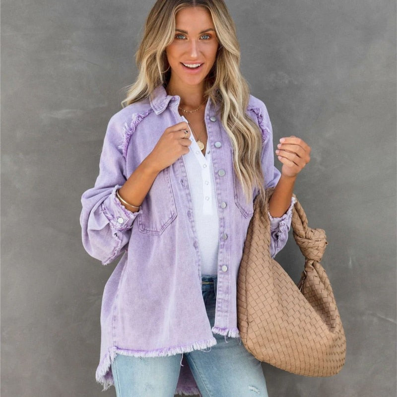 Lila Denim Jacke