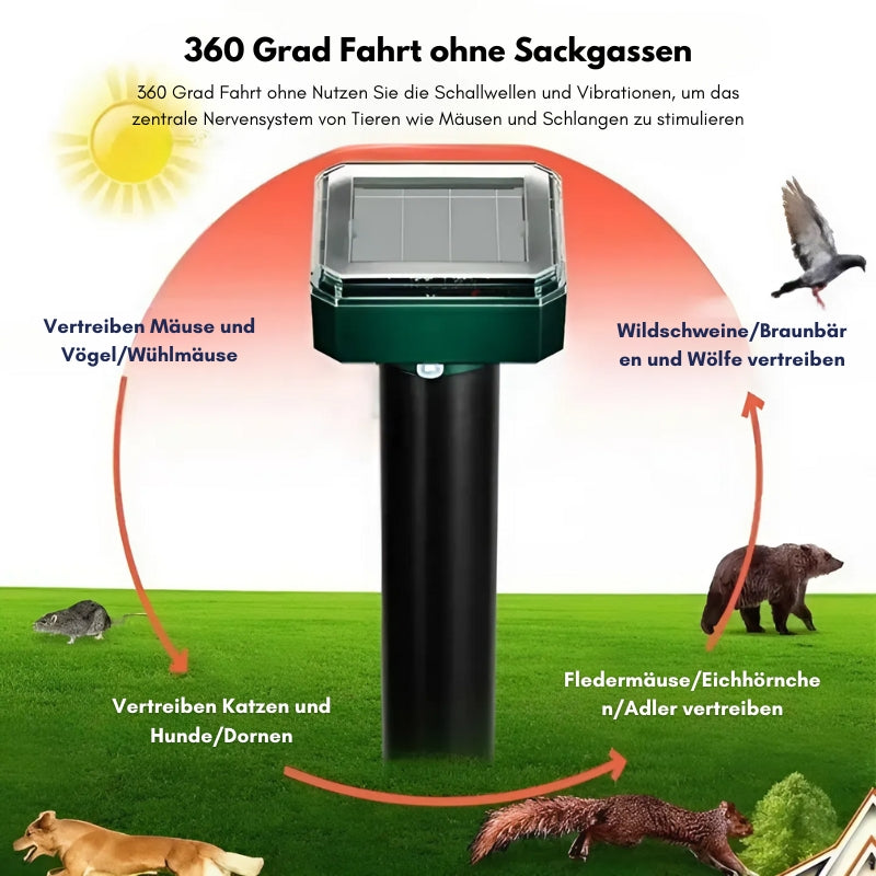 Langlebiger Solar-Ultraschall-Tiervertreiber