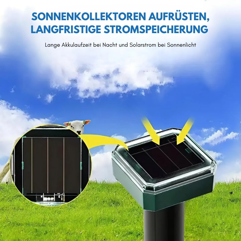 Langlebiger Solar-Ultraschall-Tiervertreiber