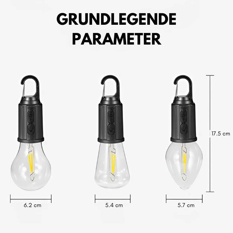 1+1 Gratis | Kompakte LED Campinglampe USB Wiederaufladbar Wasserdicht