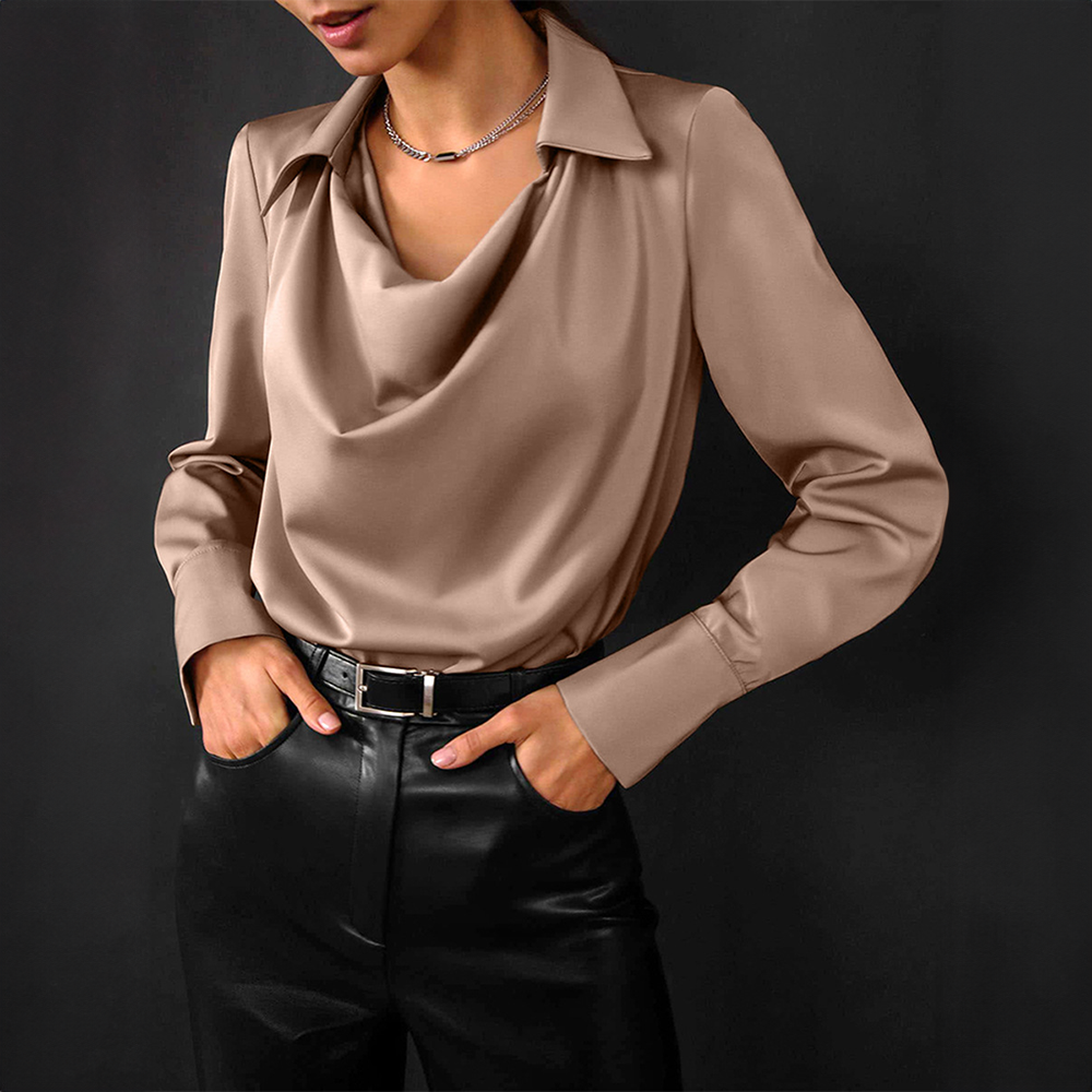 Satin Seidenbluse für Frauen