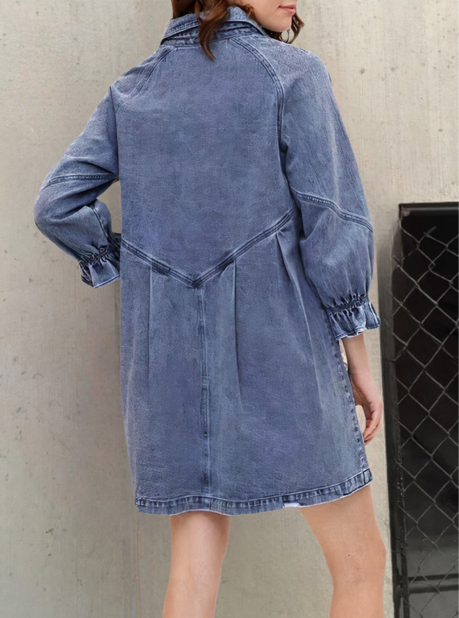 Urban Chic | Langärmeliges Kleid aus Denim