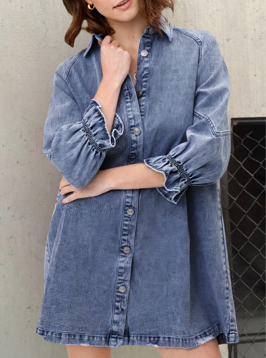 Urban Chic | Langärmeliges Kleid aus Denim