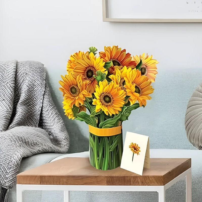 1+1 Gratis | 3D Pop-up Blumenstrauß Grußkarten