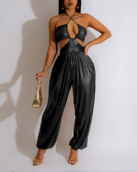 Schwarzer Jumpsuit mit Cut-Outs