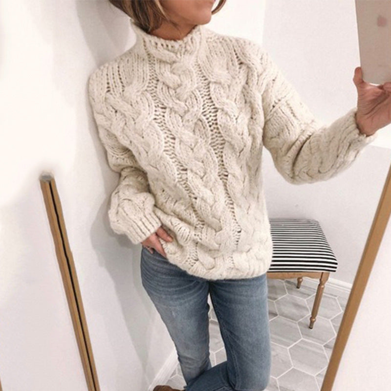 CozyKnit Rollkragenpullover | Zopfmuster und weicher Strick