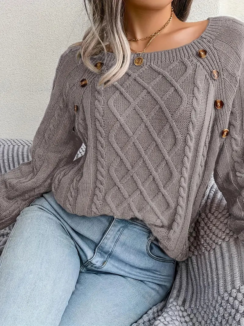 Natalie – lässiger pullover mit rundhalsausschnitt