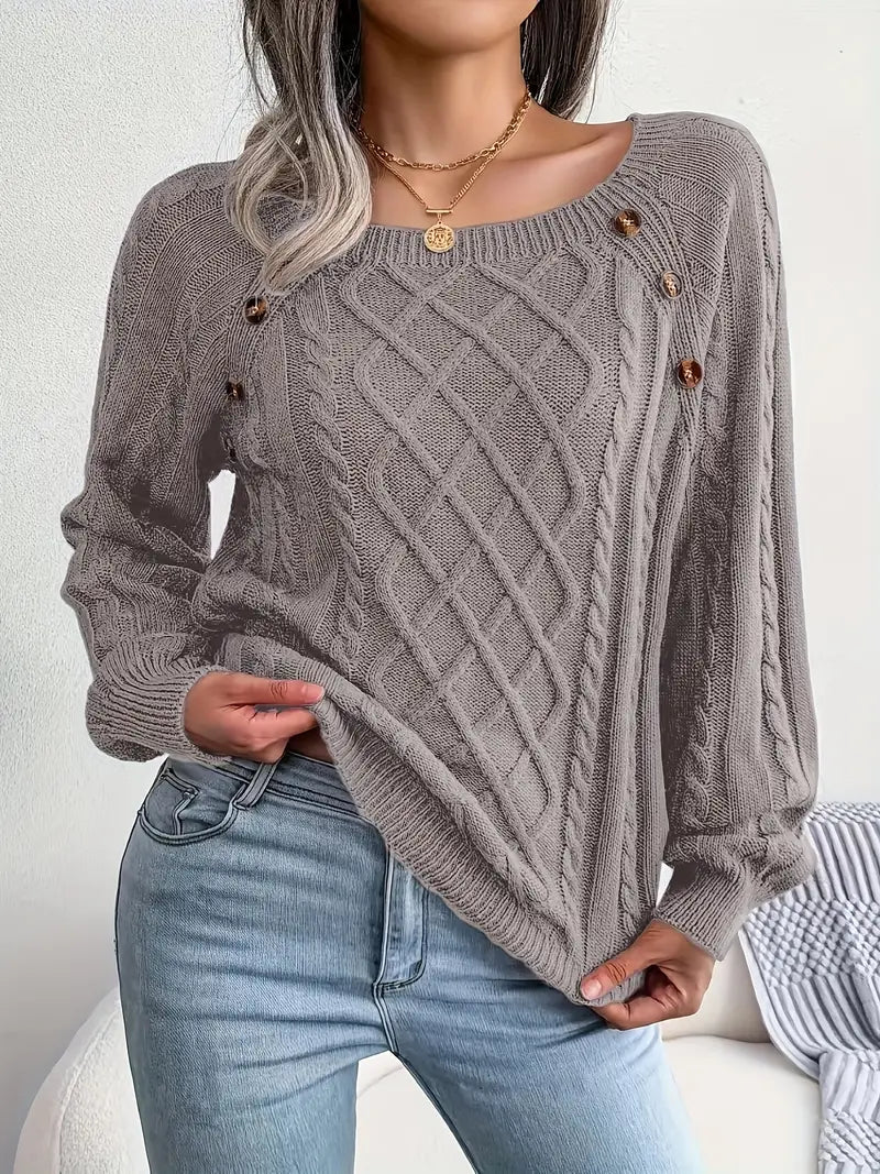 Natalie – lässiger pullover mit rundhalsausschnitt