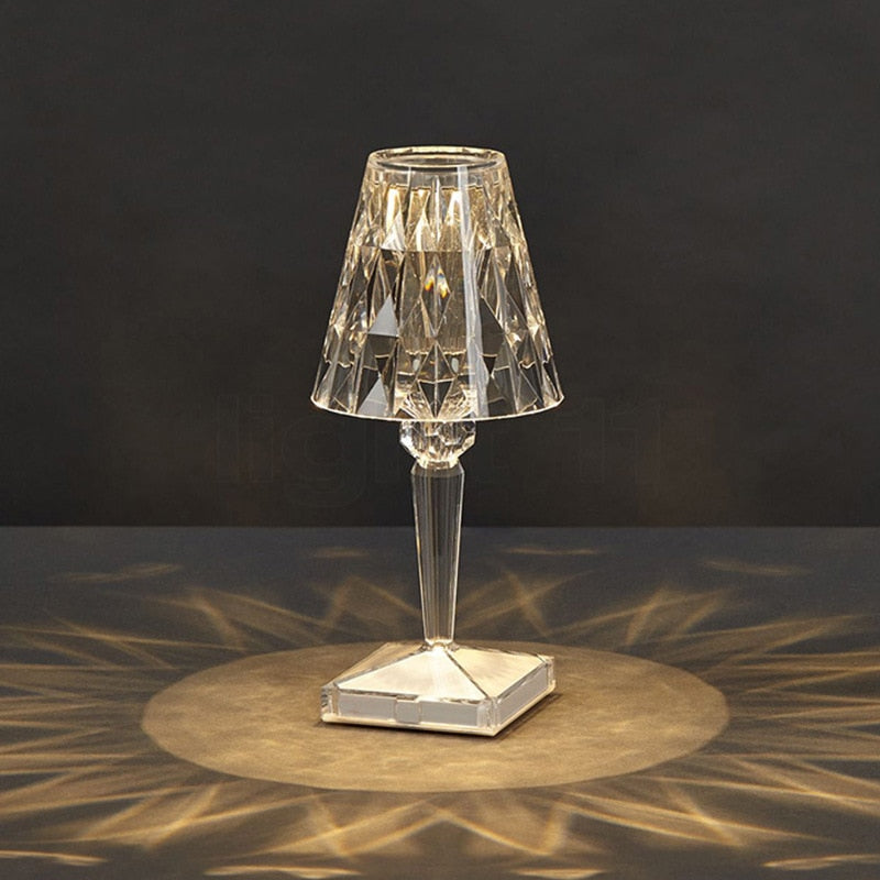 Faszinierende Diamant-Glas-Tischlampe