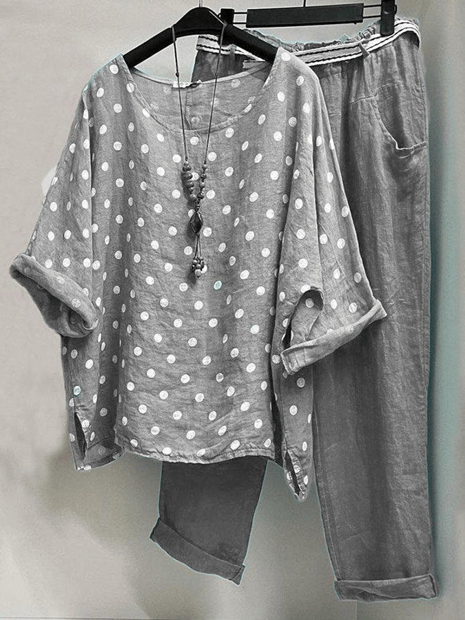 Thessa - Damenmode mit Polka-Dot-Print Set