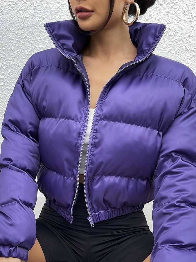 Gekürzte Zip-Up Jacke