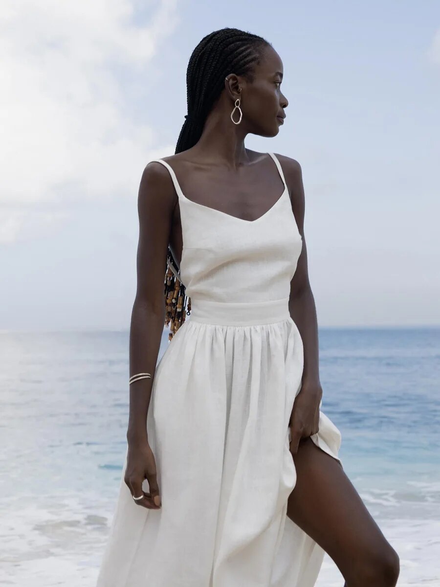 Madleine | Langes Leinen Sommerkleid für Damen