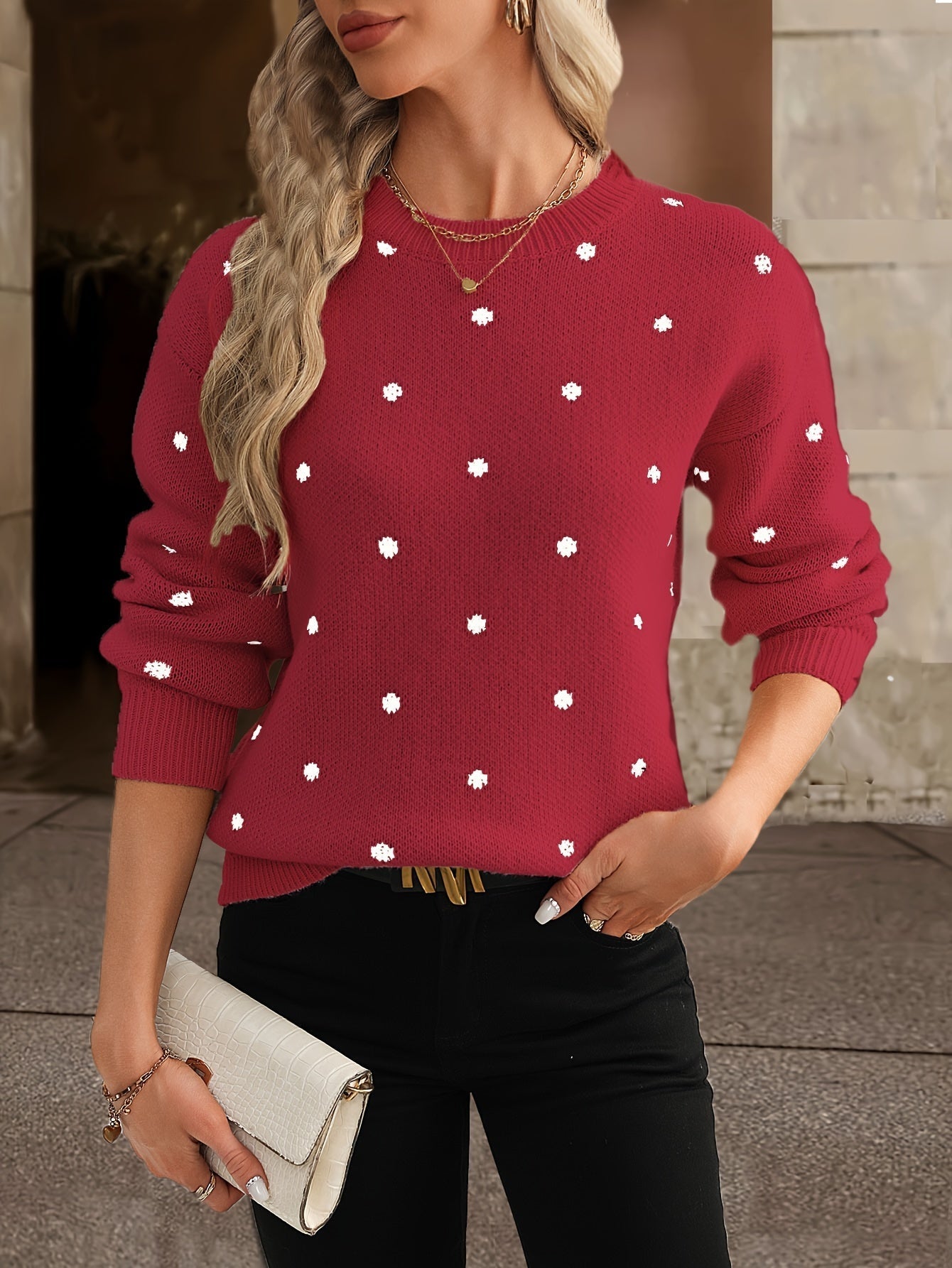 Vivian - Schicker Herbstpullover mit Punkten für Damen