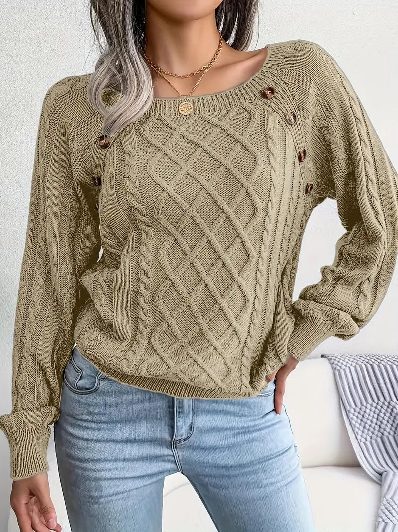 Natalie – lässiger pullover mit rundhalsausschnitt