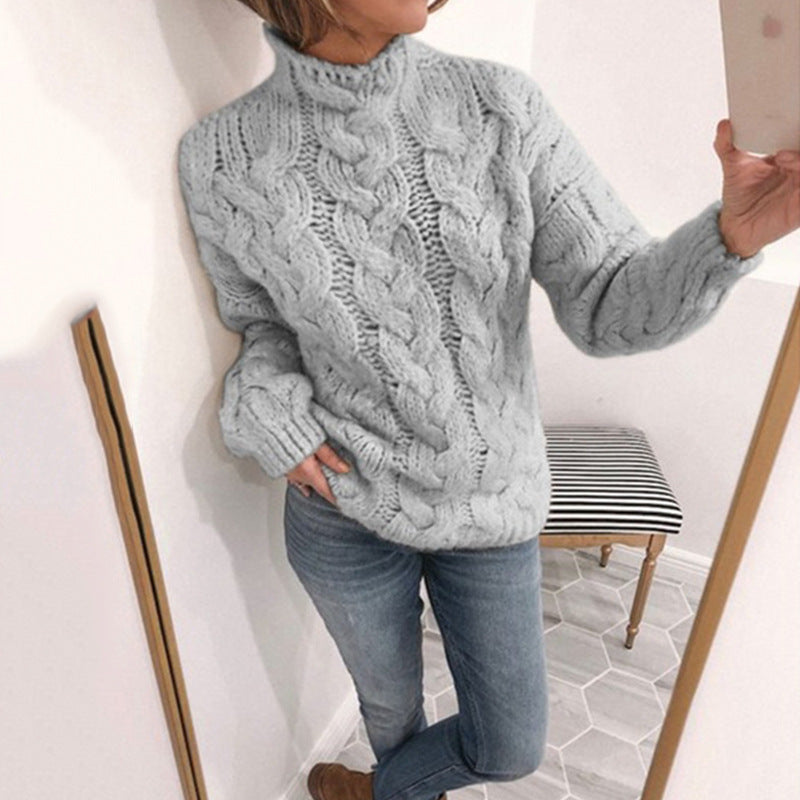 CozyKnit Rollkragenpullover | Zopfmuster und weicher Strick