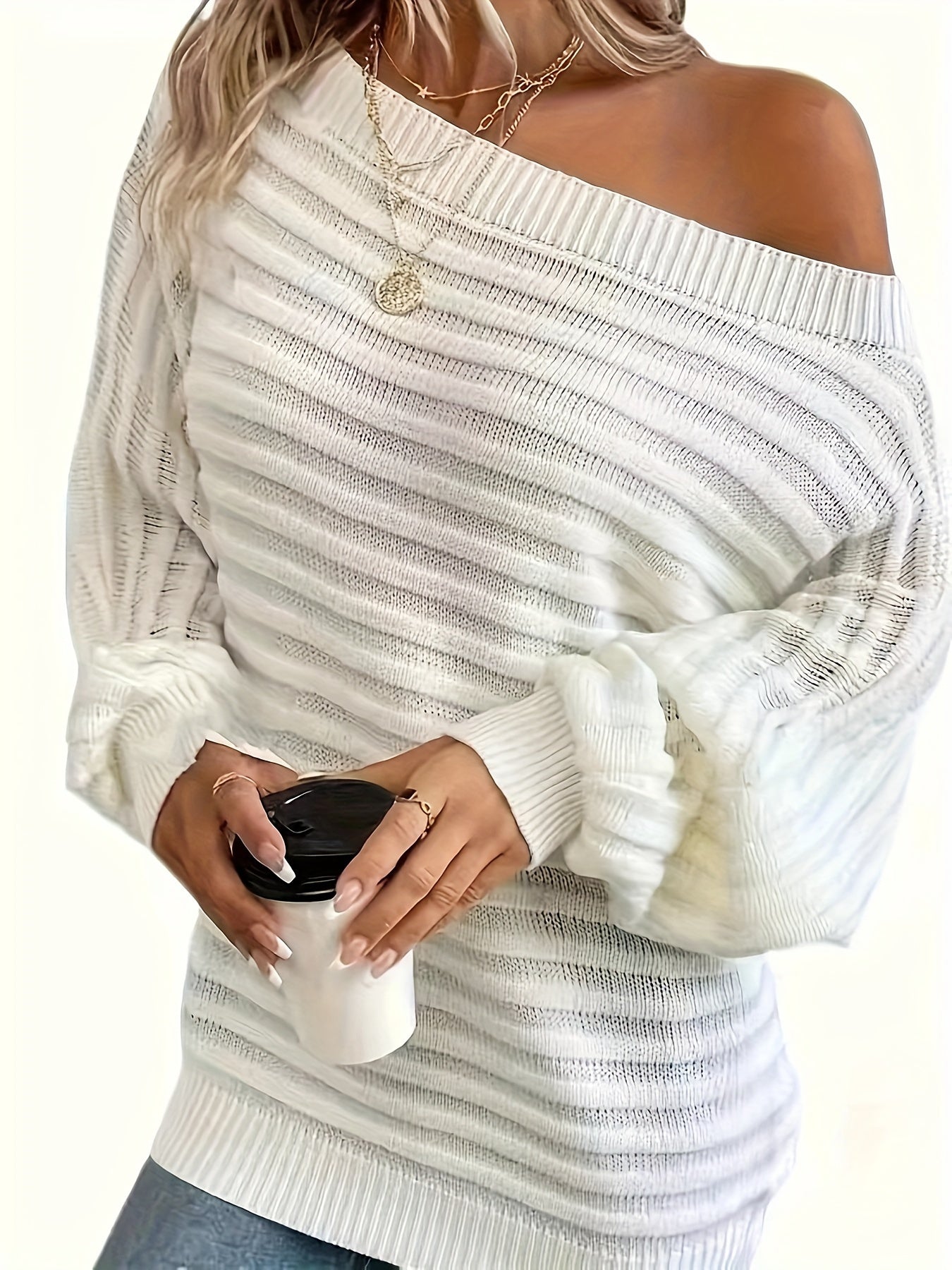 Nora - Schicker Winter Off-Shoulder Pullover für Damen