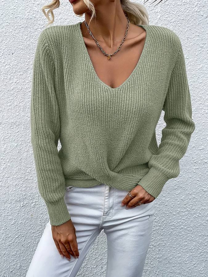 Grüner Strickpulli