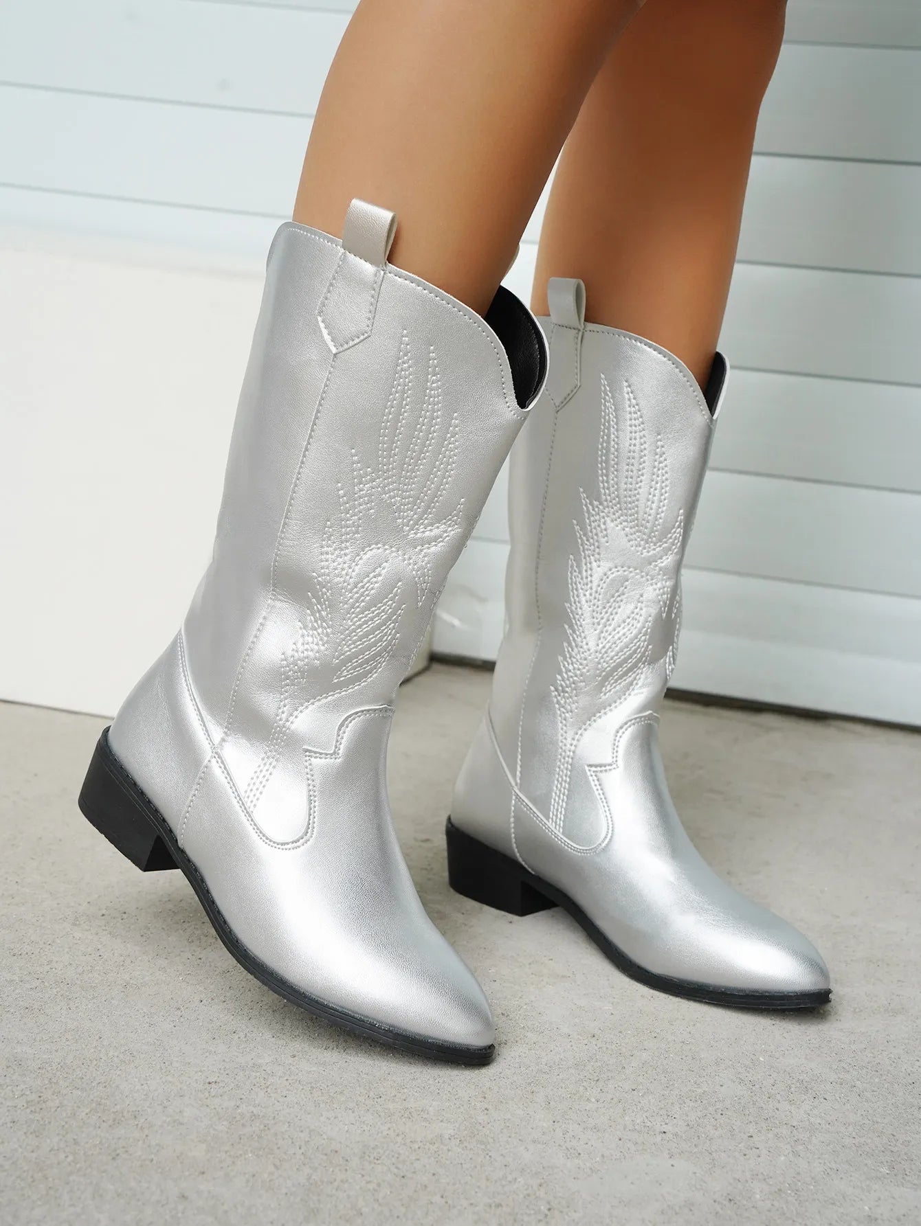 Mia | Leder-Cowboystiefel mit weichem Futter