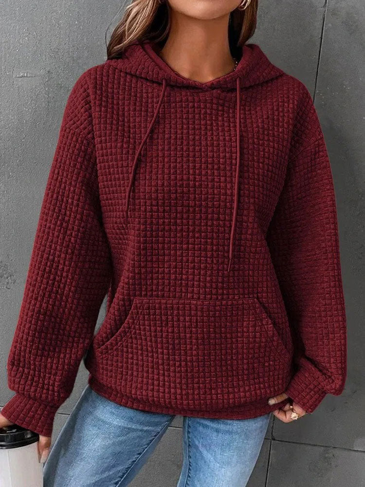 Bordeauxfarbener Hoodie mit Muster