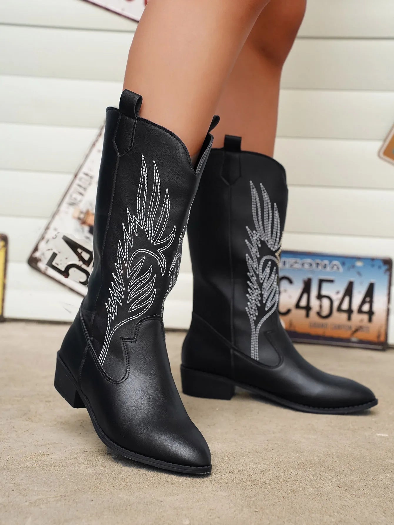 Mia | Leder-Cowboystiefel mit weichem Futter