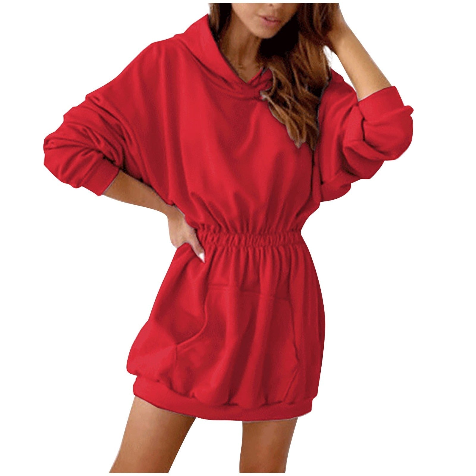 Rotes oversized Hoodie-Kleid