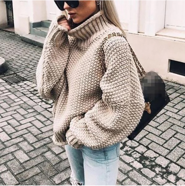 Oversized Pullover mit Rollkragen