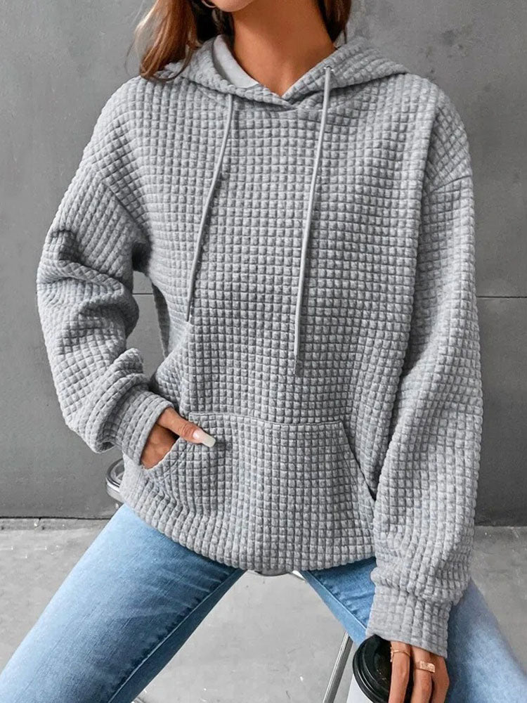 Grauer Hoodie mit Muster