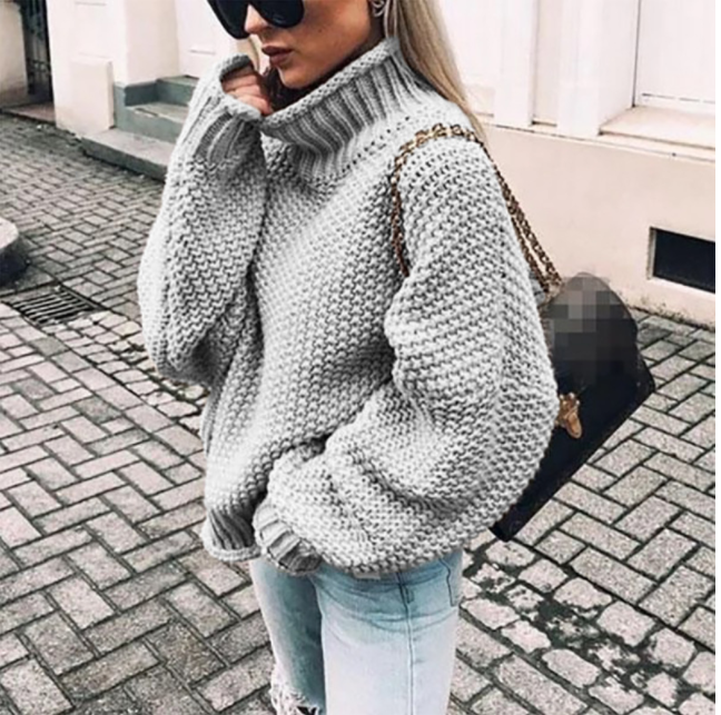 Oversized Pullover mit Rollkragen