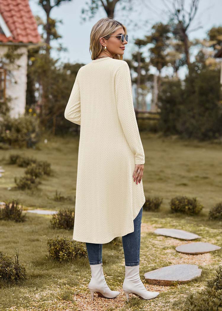 Lange ecrufarbene Cardigan