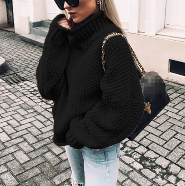 Oversized Pullover mit Rollkragen