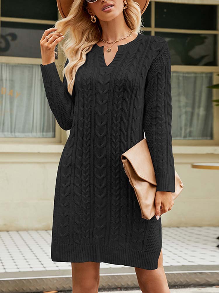 Schwarzes Knitted Kleid