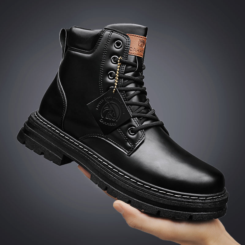 Oliver | Bequeme Herren-Schnürstiefel mit Logoprint