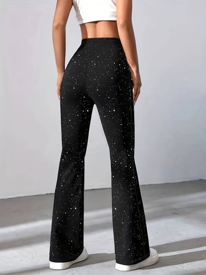 Ausgestellte Hose aus Glitzerstoff