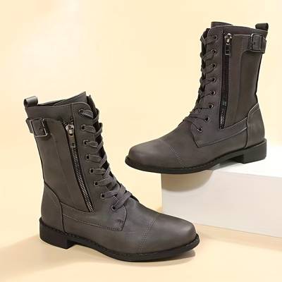 Ankle Boots mit Reißverschluss und Spitze