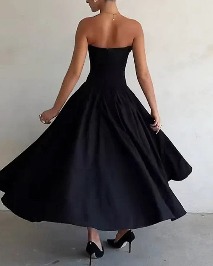 Eefje | Comfy Fischgrätenkleid mit Puffkleid