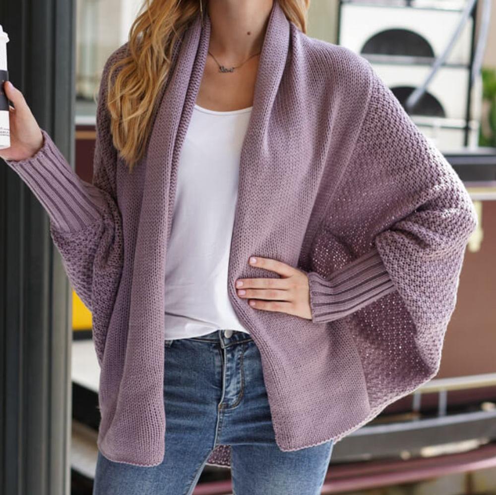 Phoebe - Lässige Herbst Strickjacke mit offener Front für Damen