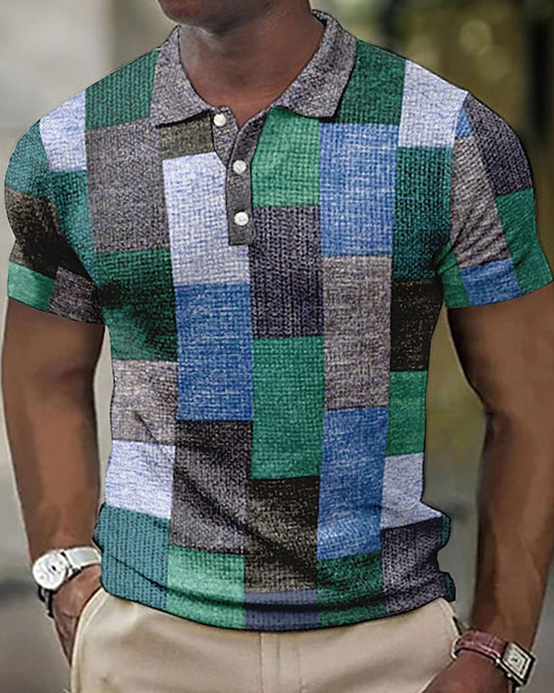 Jasper | Modernes Poloshirt mit Patchwork-Patroon