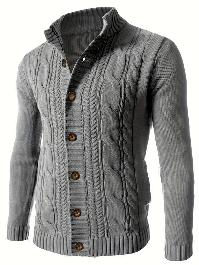 Unifarbene Strickjacke für Männer