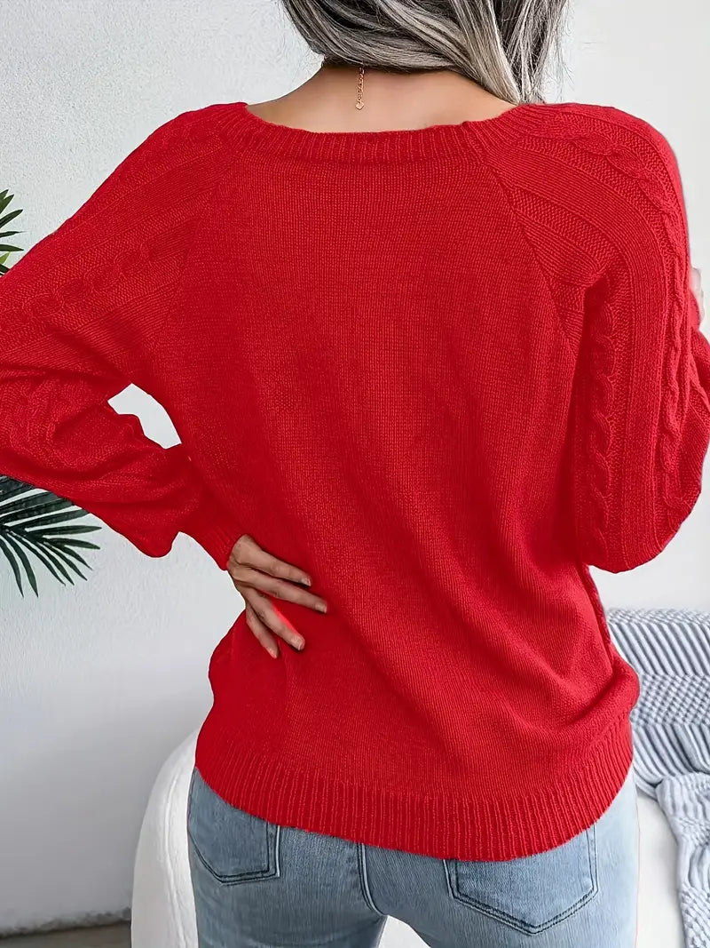 Natalie – lässiger pullover mit rundhalsausschnitt