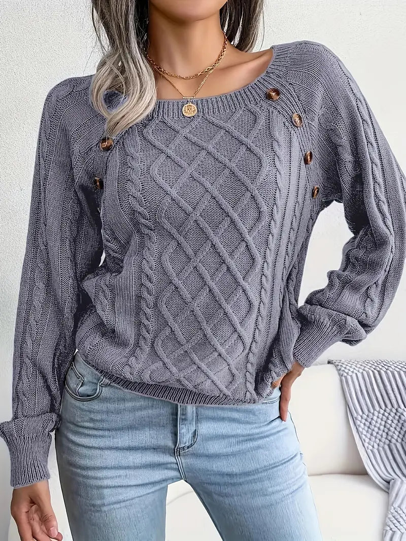 Natalie – lässiger pullover mit rundhalsausschnitt